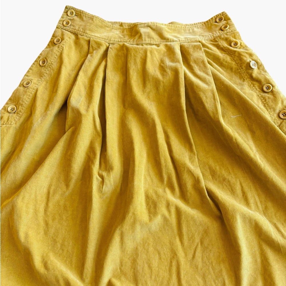 Elegant Mustard A-Line Skirt with Button Details